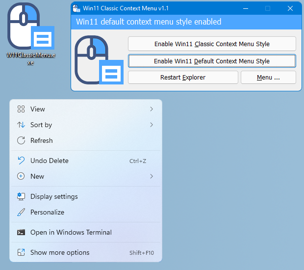 Get the Default Context Menu on Windows 11